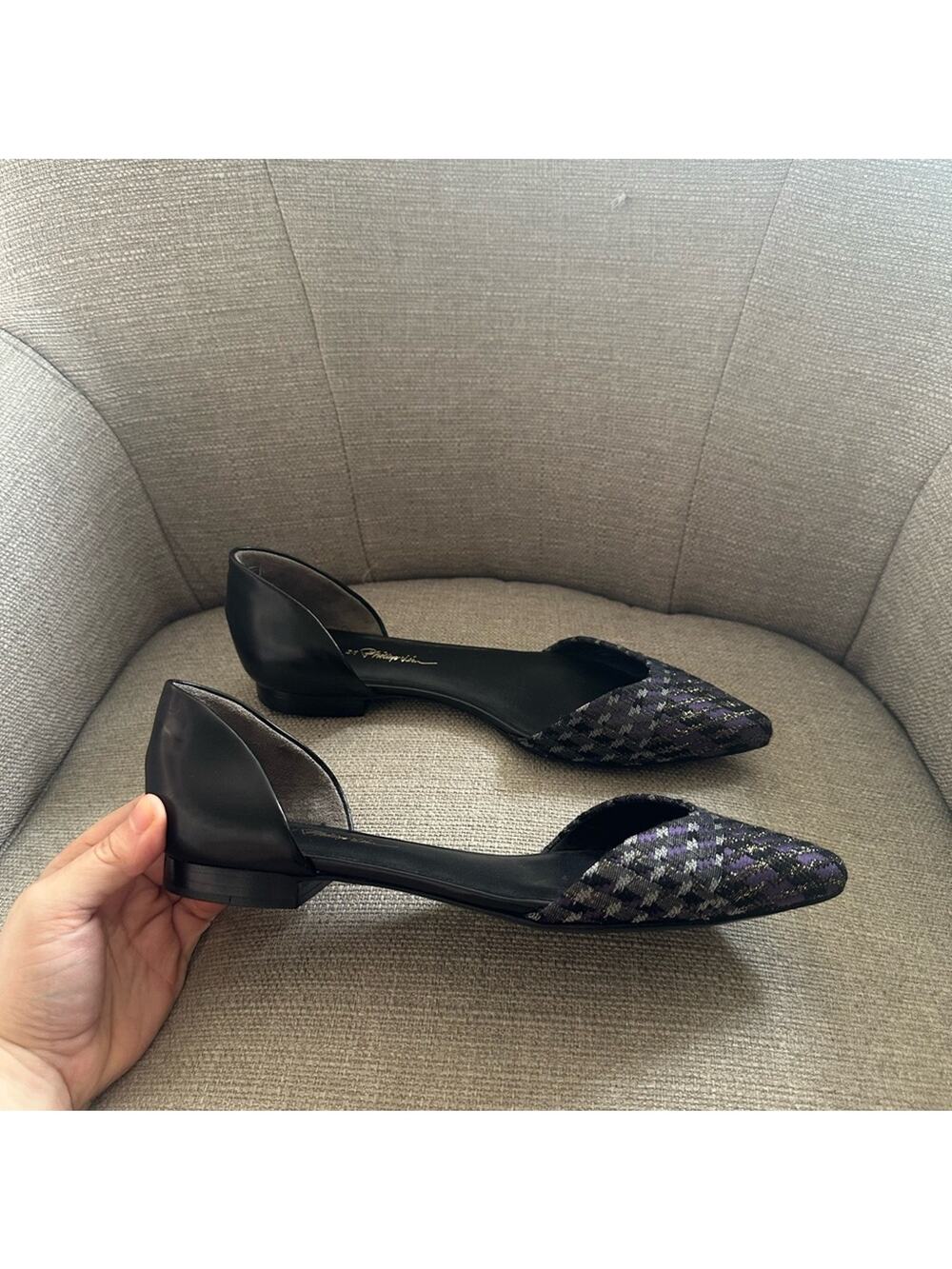 3.1 Phillip Lim Devon Tweed D’Orsay Flats NEW